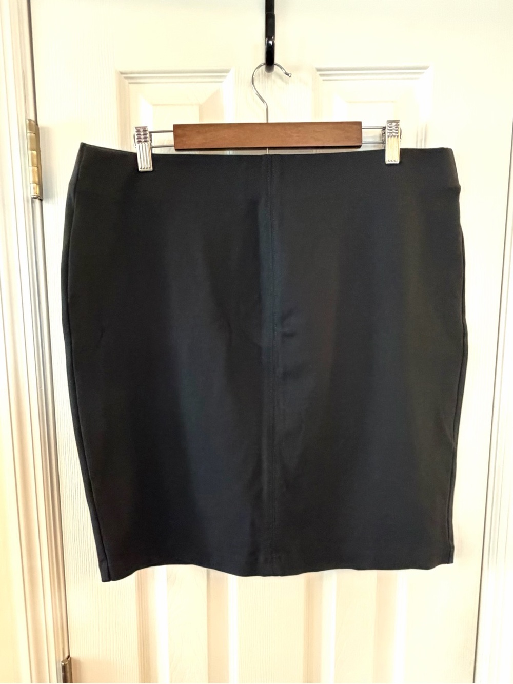 Roz & Ali Black Stretch Pencil Skirt Career Workwear Size XL